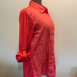 CK Peach Linen Button Down